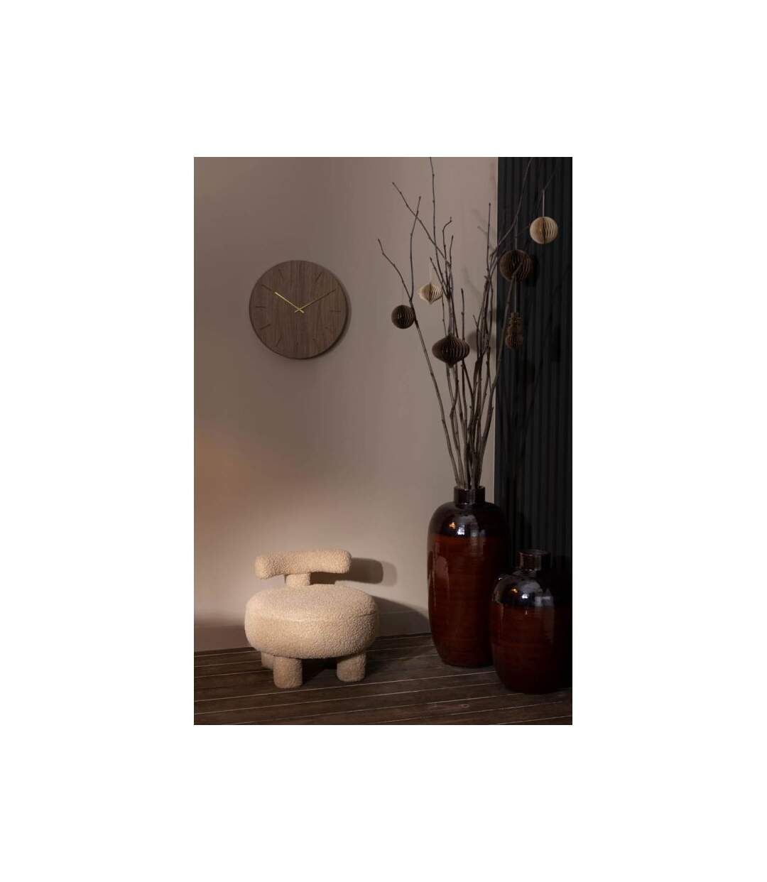 Paris Prix - Horloge Murale Design ava 40cm Naturel