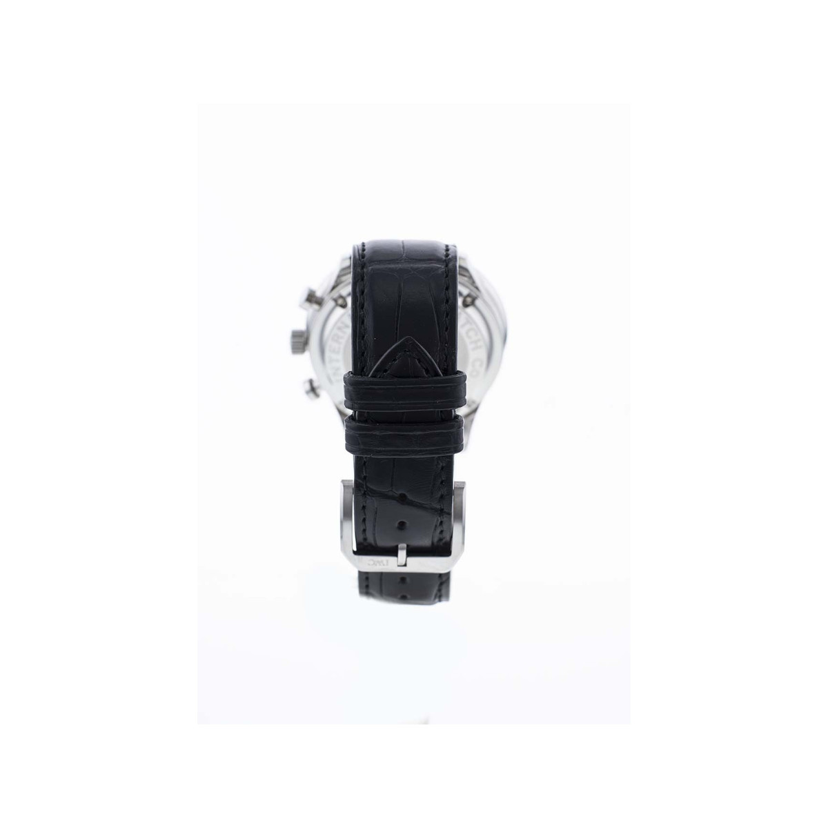 Montre d'occasion IWC Portugaise homme chronographe automatique acier bracelet cuir