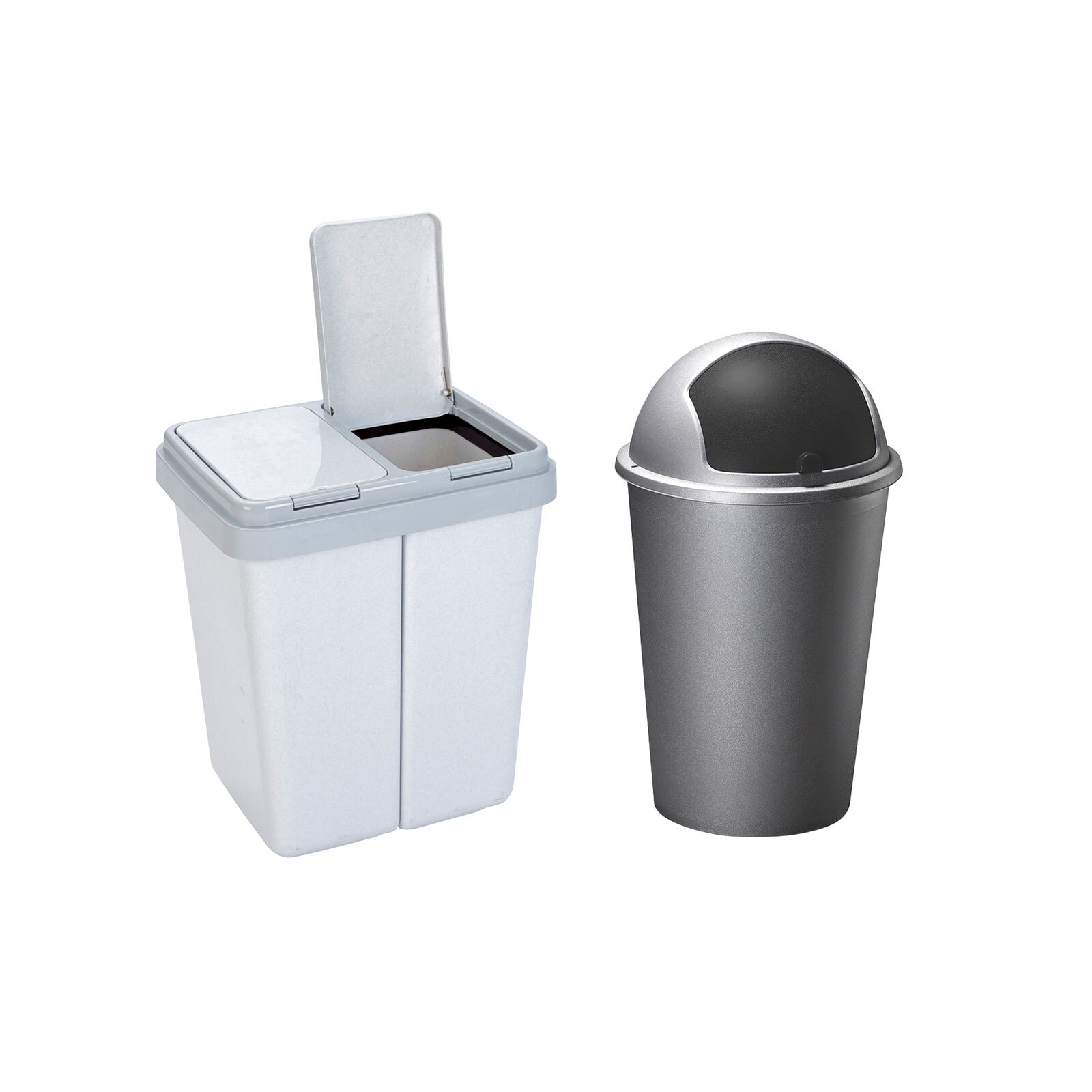 Duo-Müllbehälter 2x23l grau