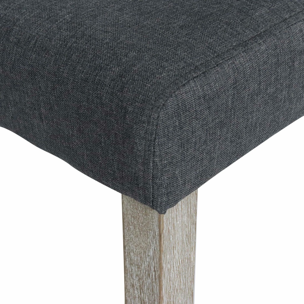 Lot de 4 chaises - rita - chaises en tissu. Pieds en bois cérusé. Gris foncés