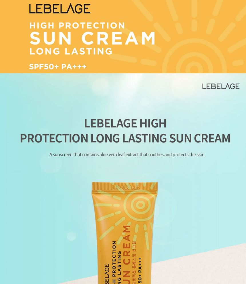 LEBELAGE - Zonnecrème met hoge bescherming - 3 soorten