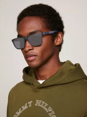 Óculos de Sol Retangulares com Textura Polo Piquet