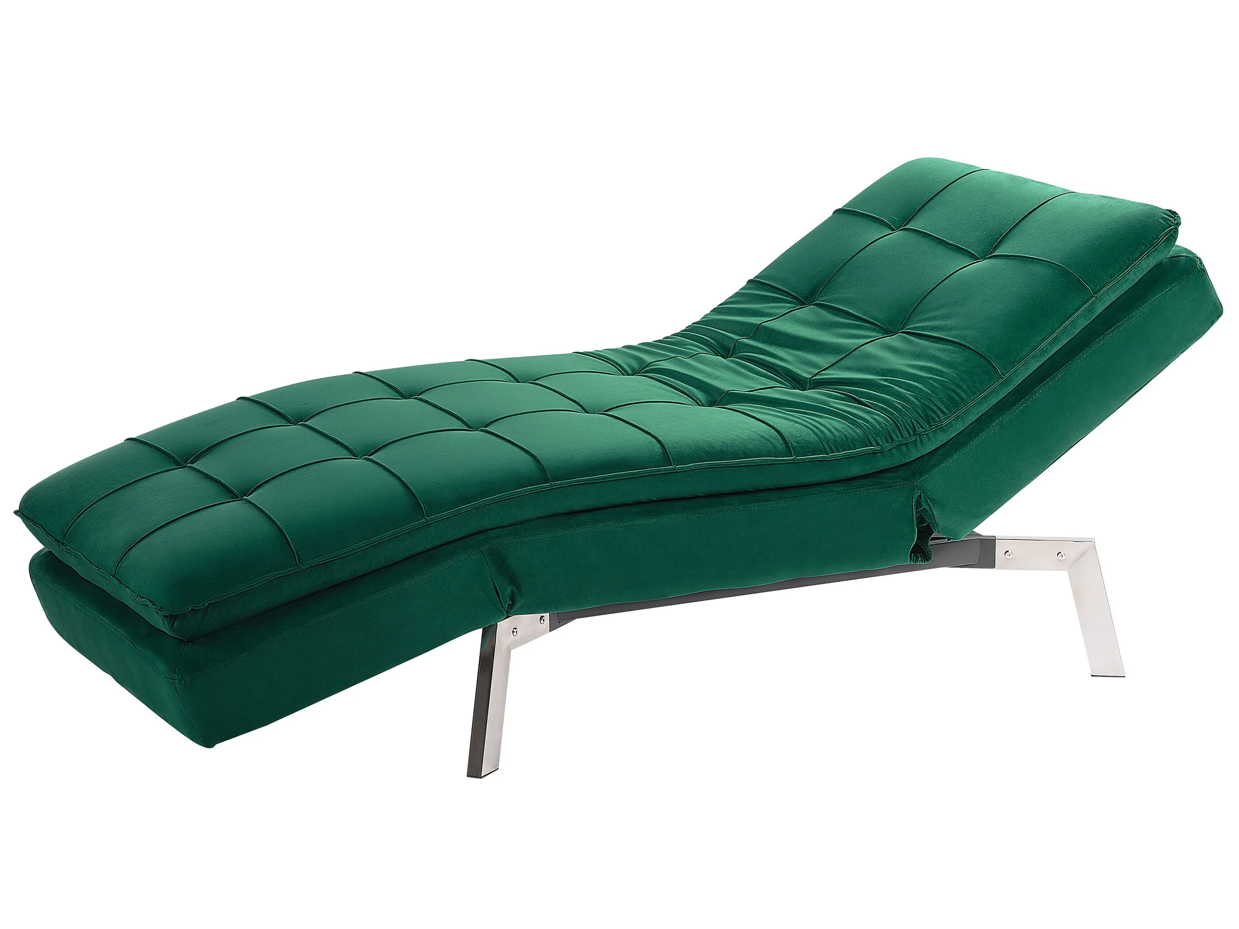 Chaise longue LOIRET Fluweel Smaragdgroen