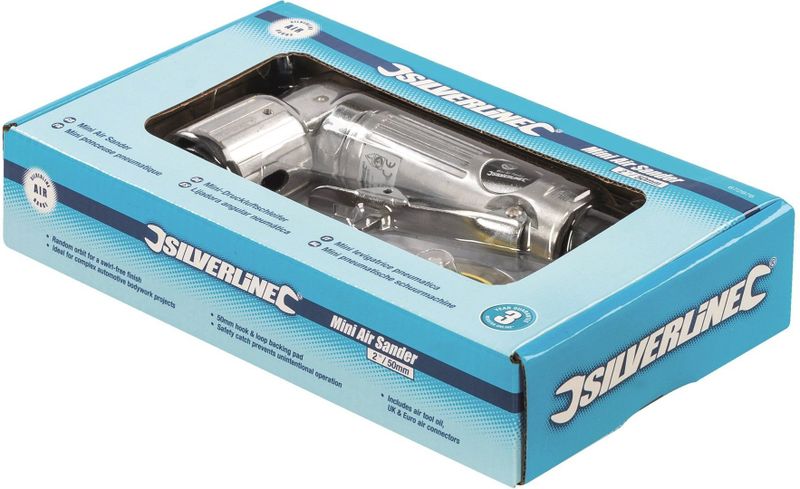 Silverline - Mini Pneumatische Schuurmachine - 50 mm - 15.000 min-1 - 90 Graden Gehoekte Kop
