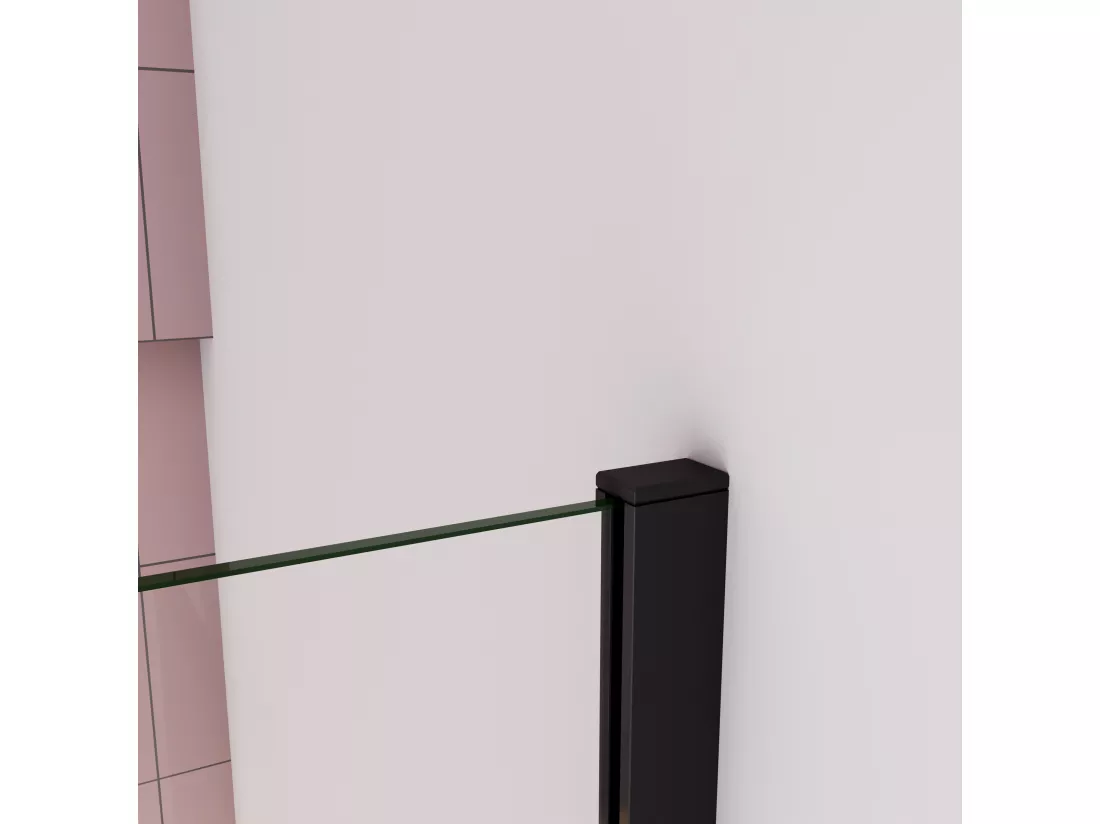 AICA paroi de douche à l'italienne fixe 70x200cm,style atelier,Profilé en aluminium noir mat,en 8mm verre anticalcaire,sans receveur