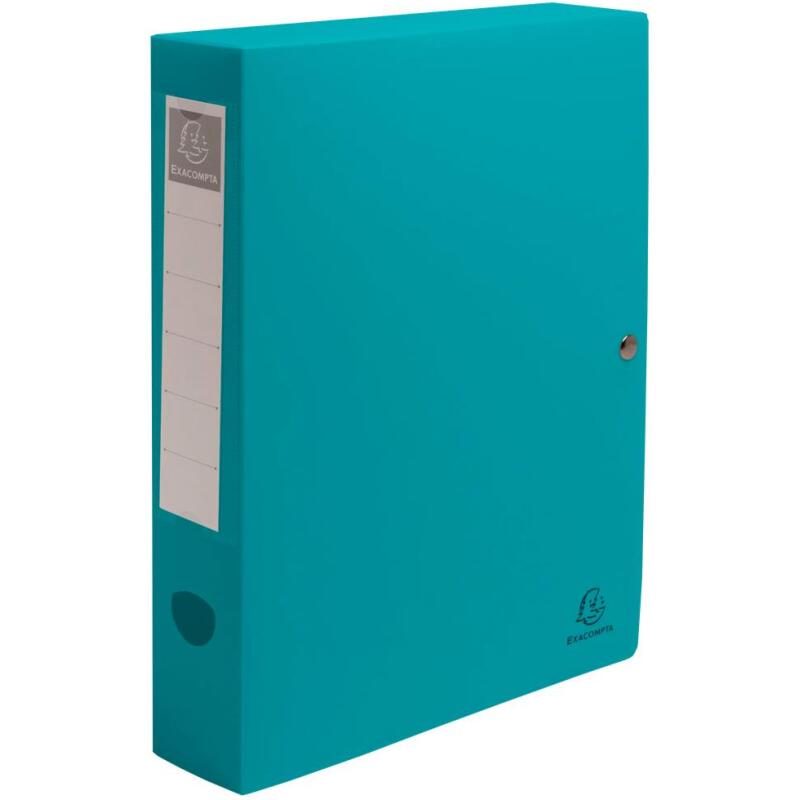 Boite de classement à pression dos 80mm PP recyclé Titane - Couleurs assorties