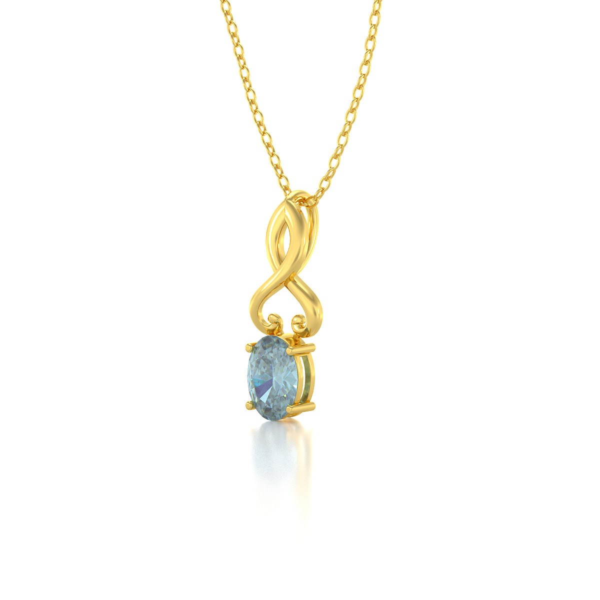 Collier Pendentif Or Jaune Aigue-Marine - Bijou d'Exception pour un Anniversaire Inoubliable | Aden