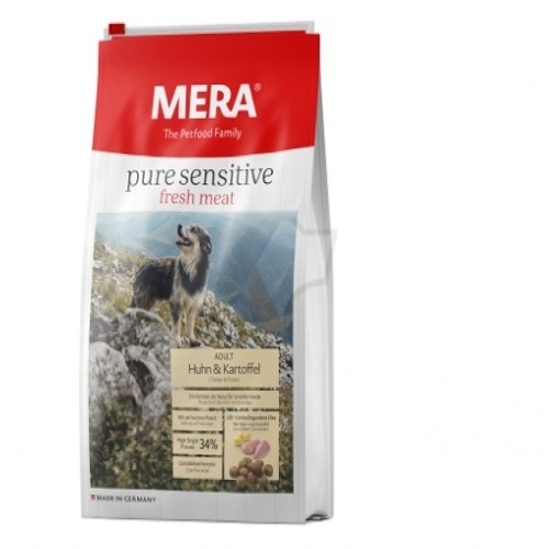 Ração para animais de estimação Mera Pure Sensitive com sabor de frango e batata