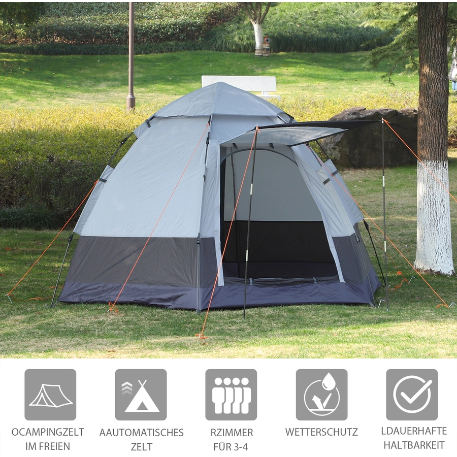 Outsunny Campingzelt mit 2 Türen bunt