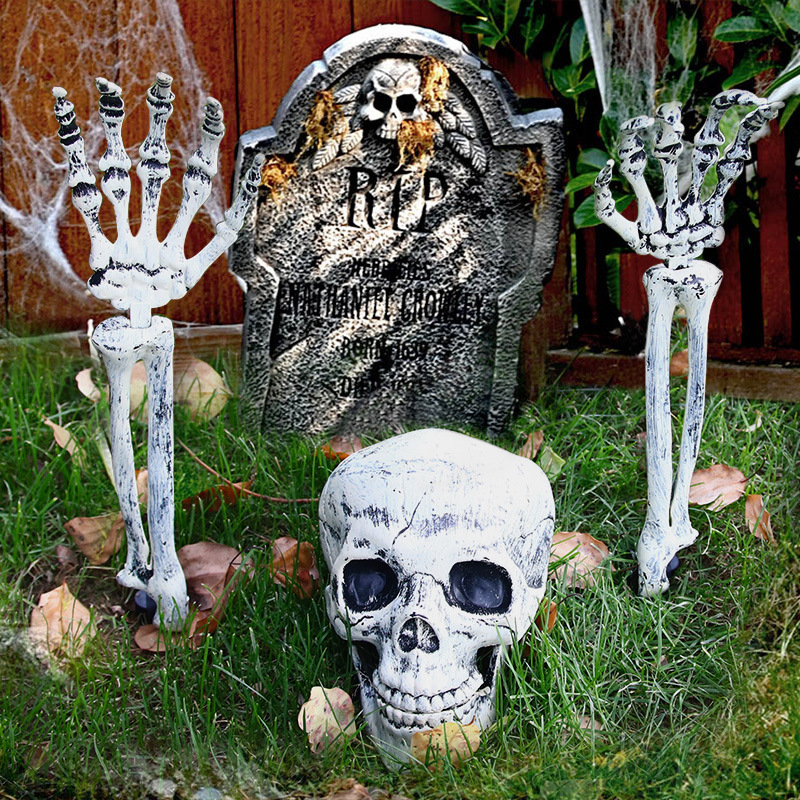 (3-tlg. Set) Halloween Garten Dekoration Grusel Party Skelett Rasen Accessoire