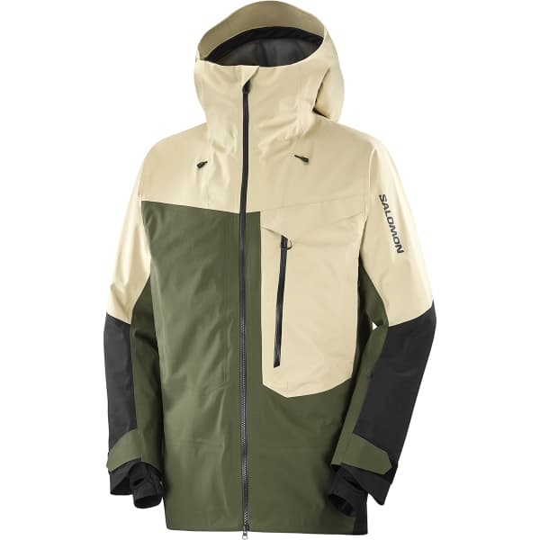 Veste de ski SALOMON MOON PATROL GORE-TEX JKT WHITE PEPPER/GREEN