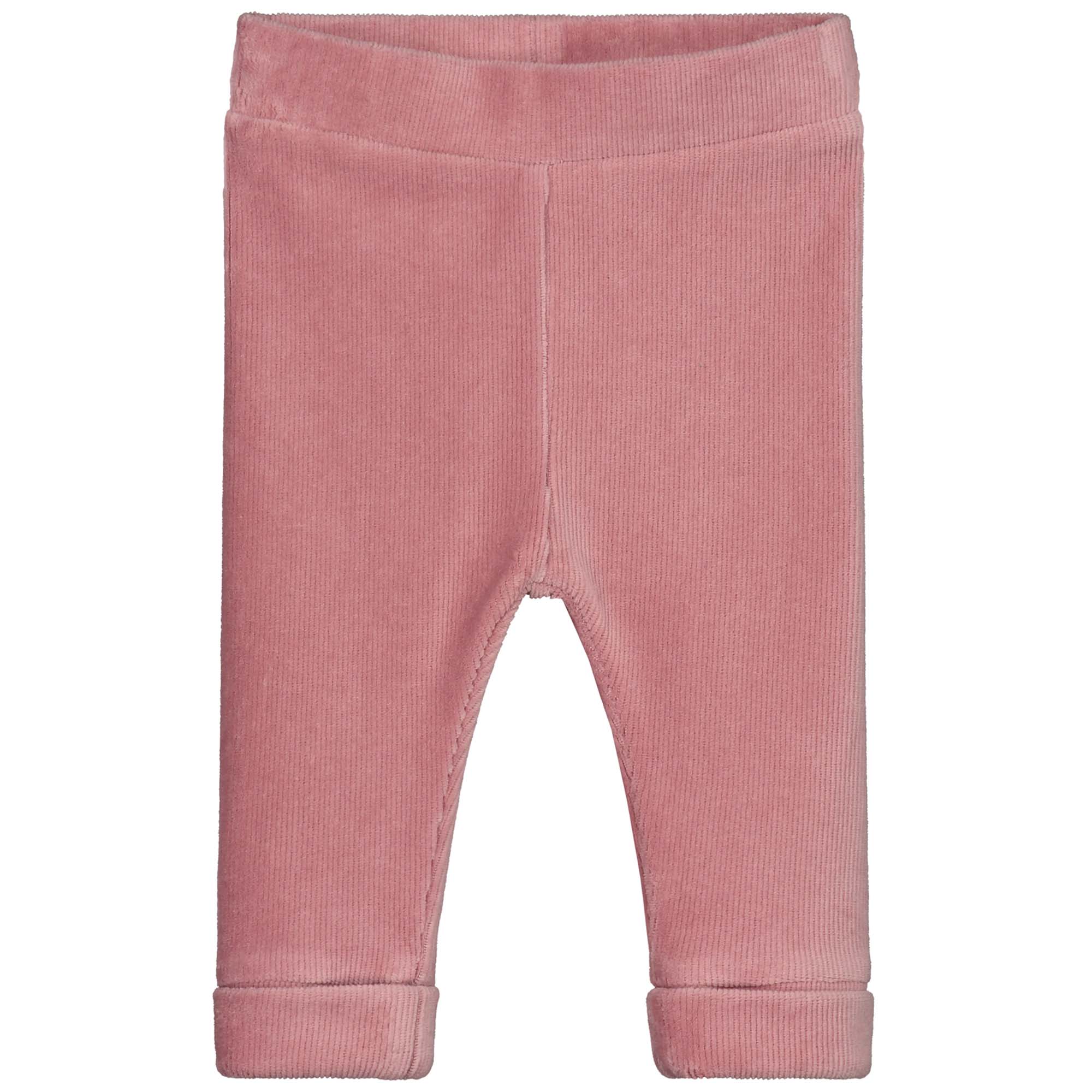 Prénatal newborn broek rib velours  effen roze
