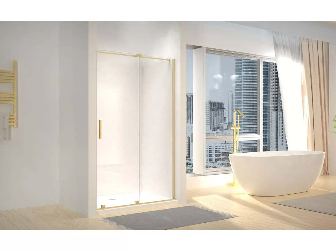 Porte De Douche Rea Montana 110 Brush Gold + Profilé