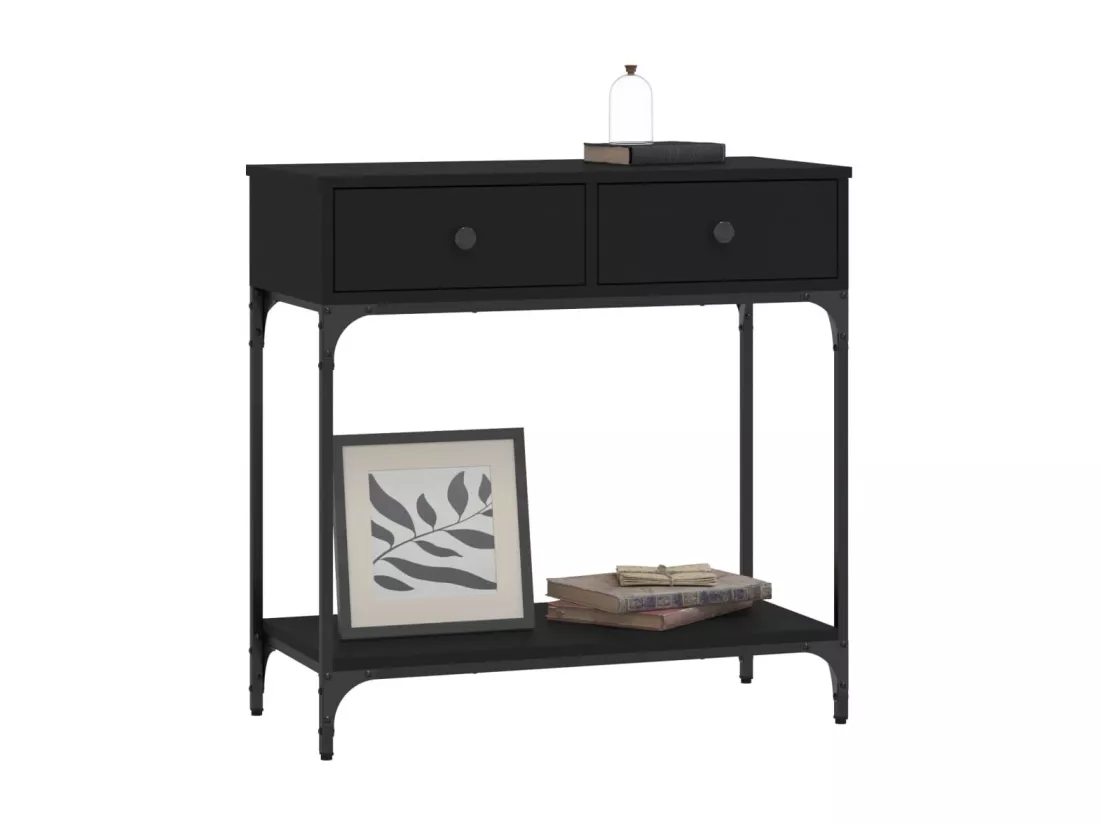 Table console noir 75x34,5x75 cm bois d'ingénierie