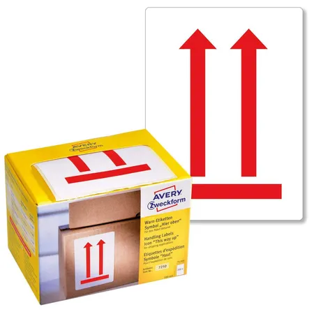 Avery Zweckform 7250 Symbol Warnetiketten 74 x 100 mm, 1 Rolle/200 Etiketten, rot