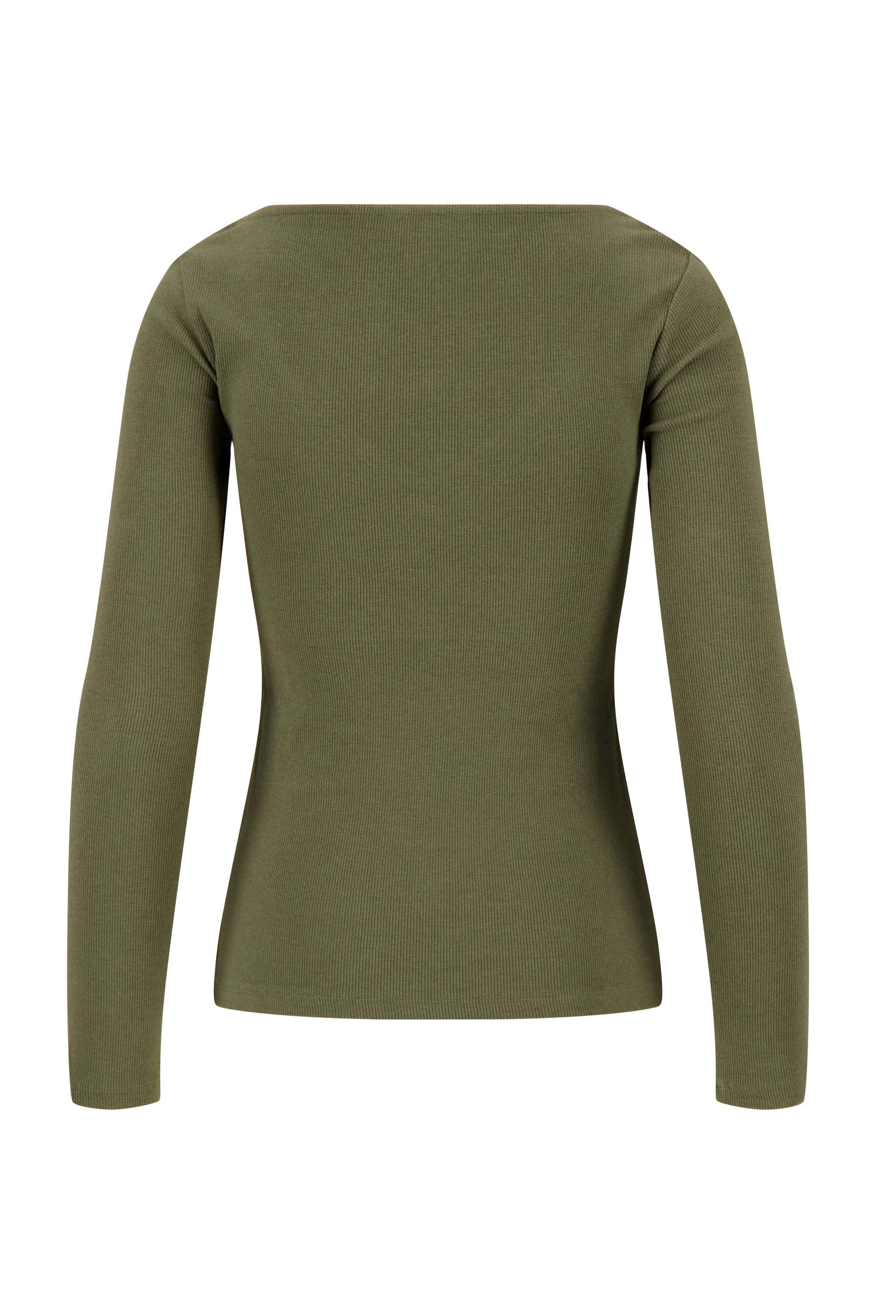basic rib V hals top met stretch