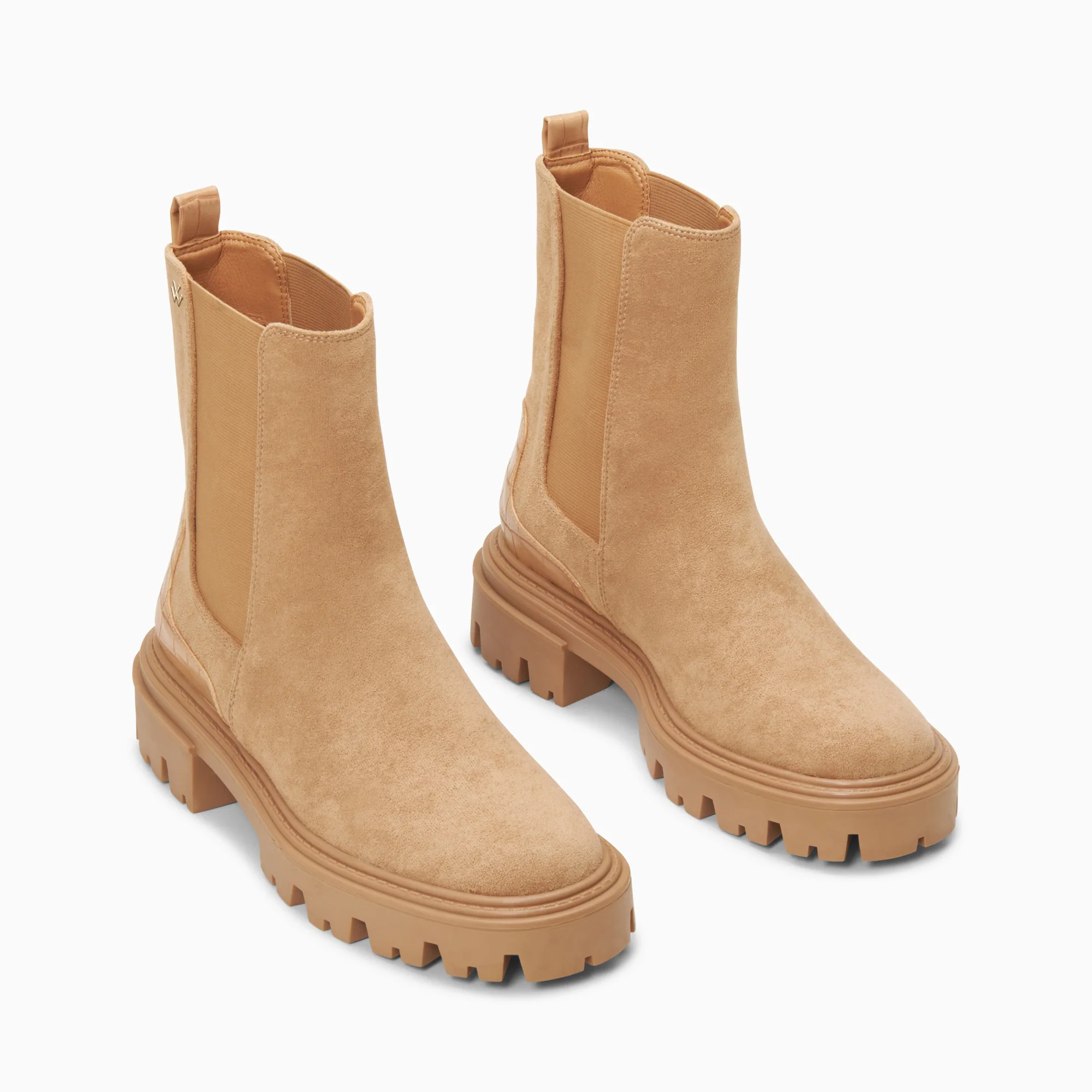 Bottines-Bottines Chelsea Greta beiges à contrefort croco