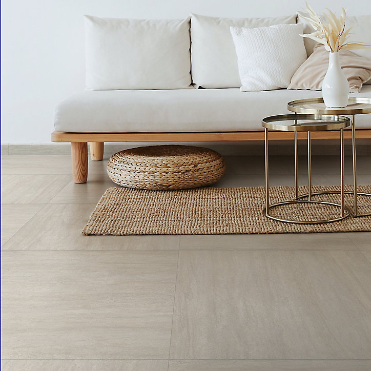 Plinthe effet pierre blanc cassé 8 x 60 cm Chalky GoodHome