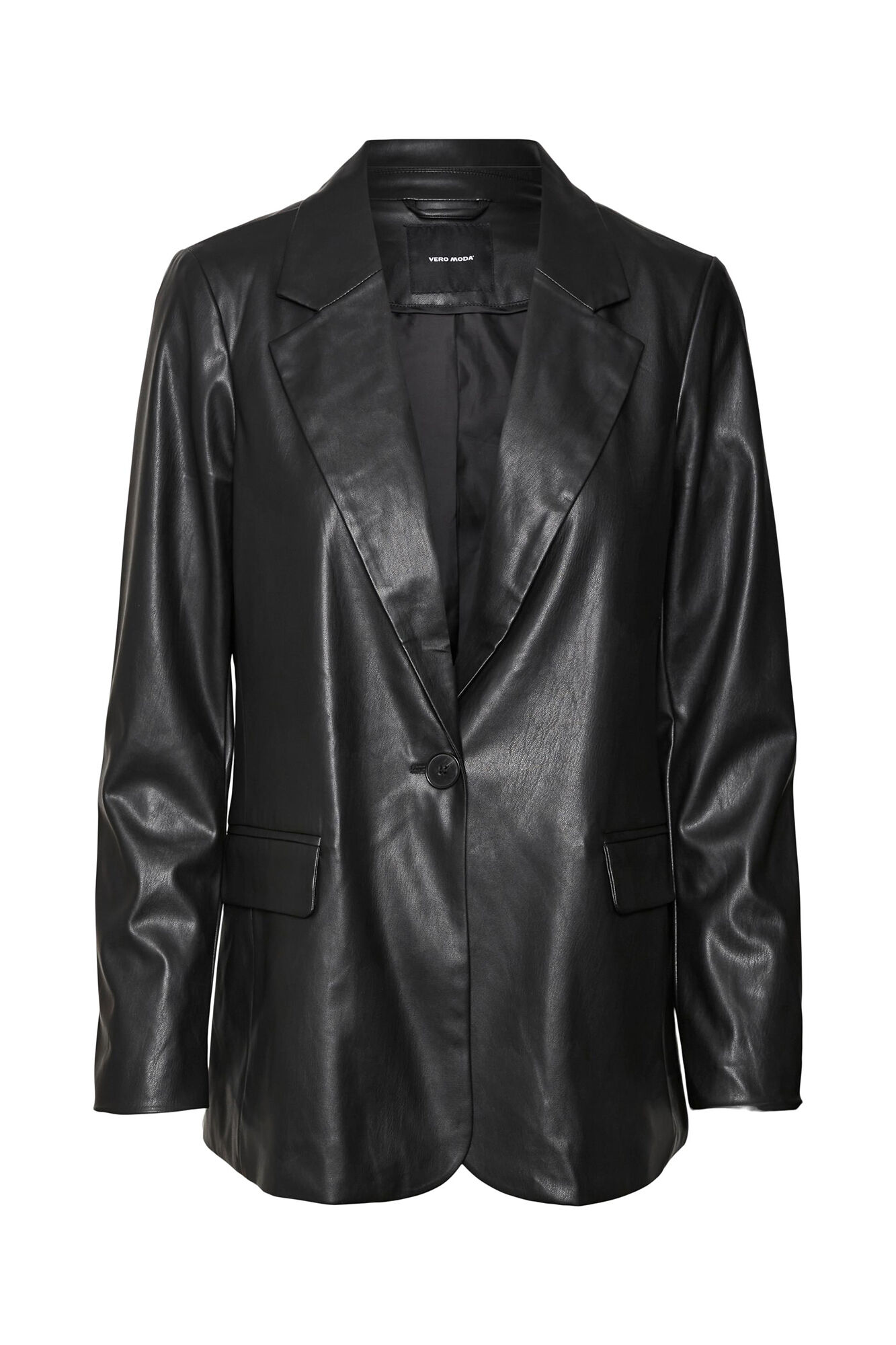 Blazer de couro sintético - Preto