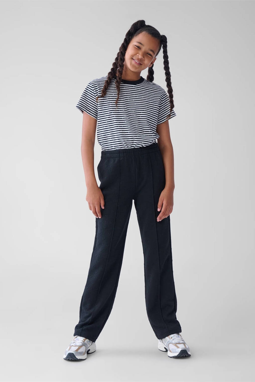 Shoeby broek met hartjes en textuur zwart
