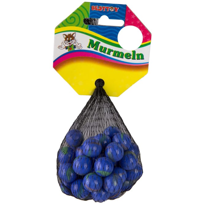 Besttoy - Glasmurmeln - blau - 41-teilig
