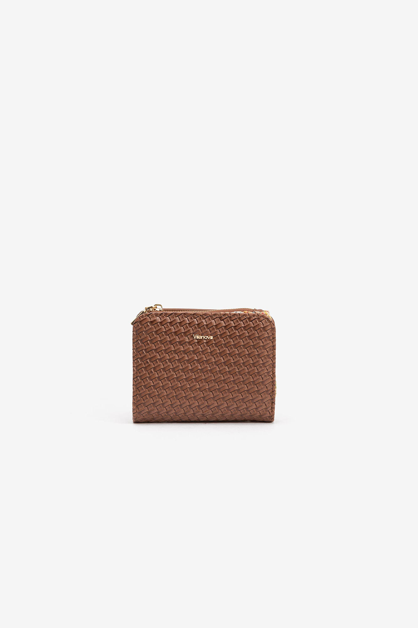Bolsa média com efeito trançado - Bege