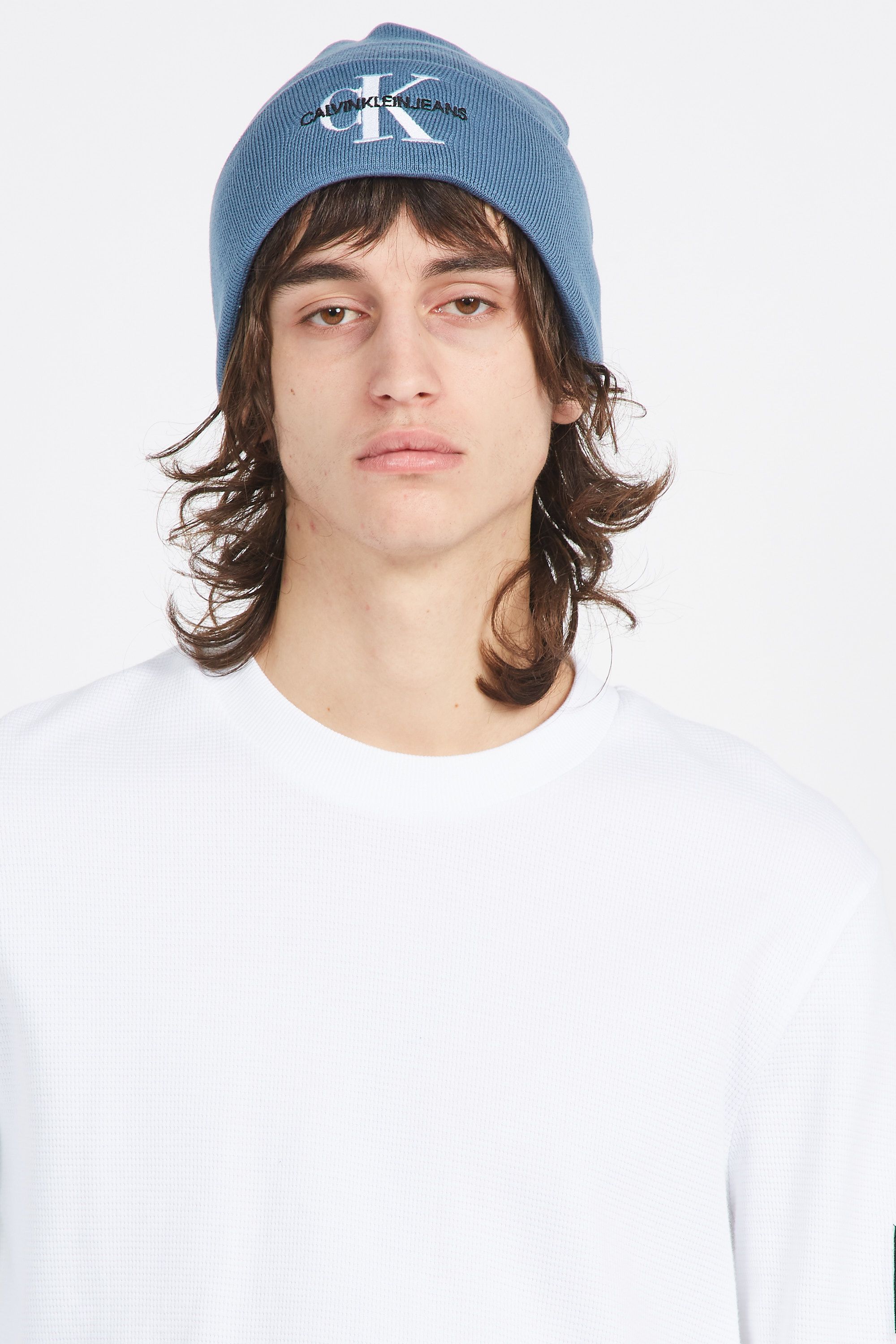 CALVIN KLEIN JEANS Bonnet  MONOGRAM BEANIE Bleu