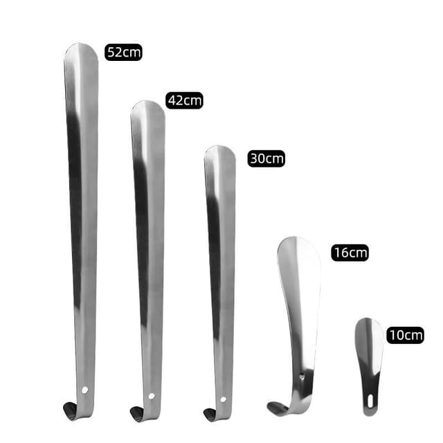 Langt metal skohorn Sølv 10 cm