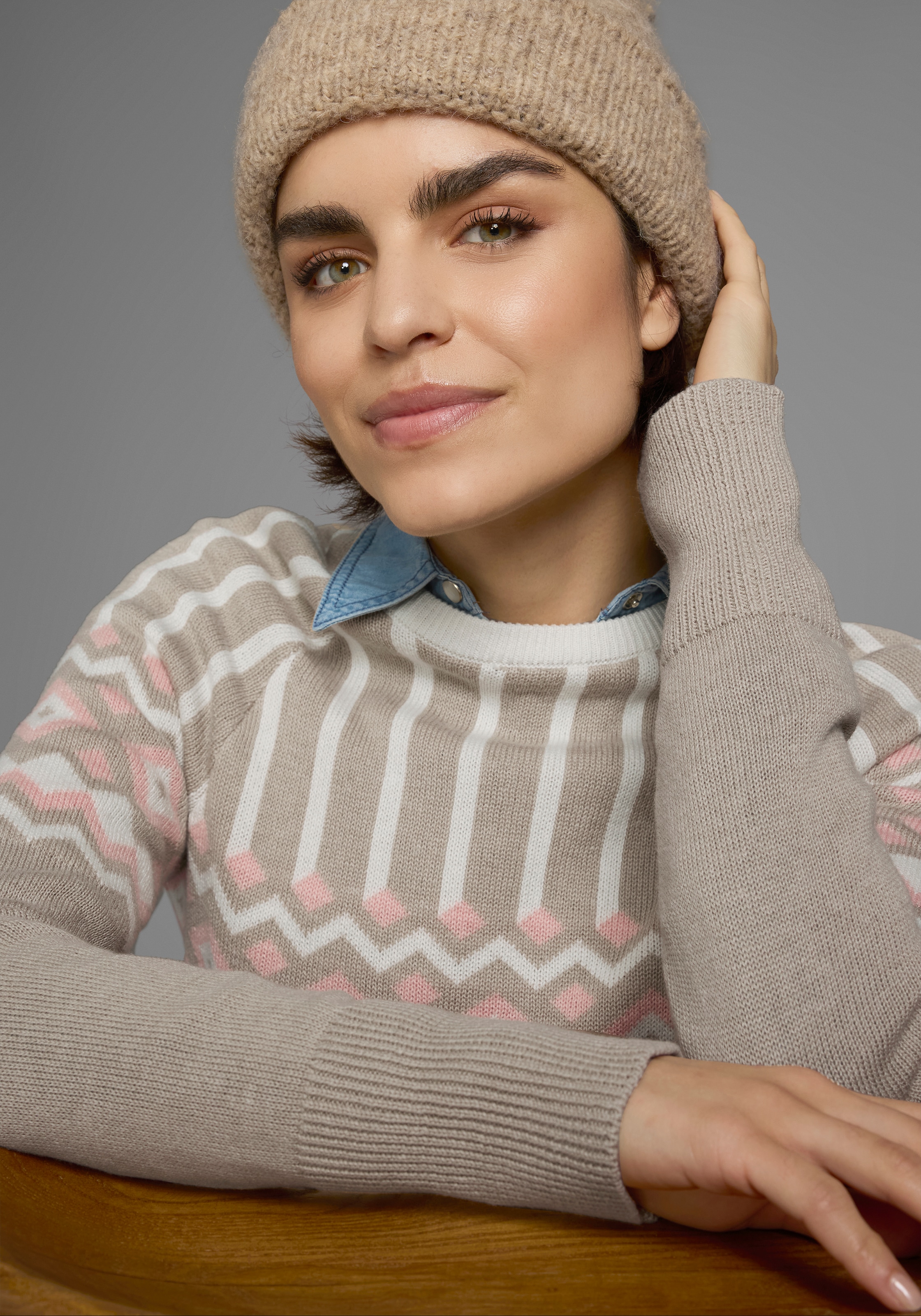 AJC Jacquardpullover , mit Norwegermuster in verschiedenen Farbvarianten