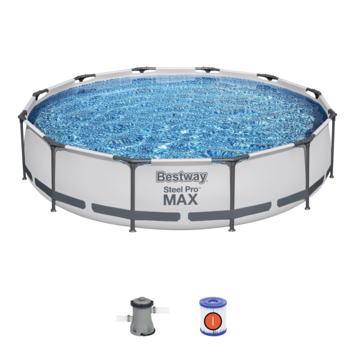 Bestway zwembad Pro Steel Max rond 366 x 76 cm met filterpomp