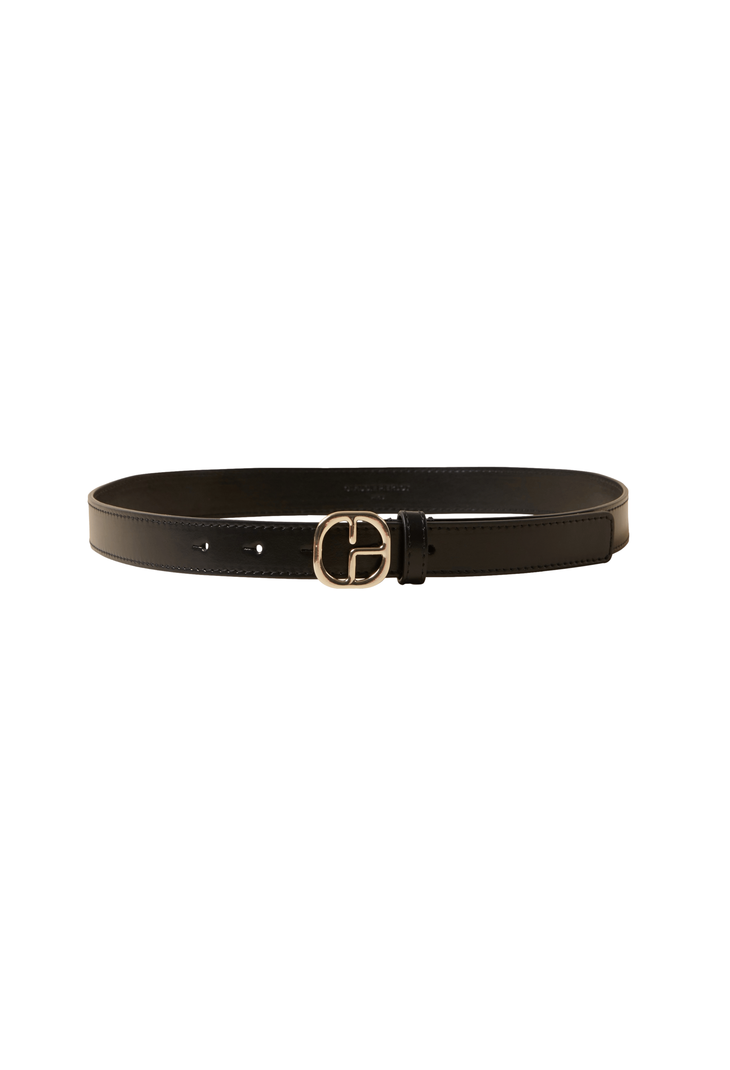 Ceinture boucle CP en cuir| Noir