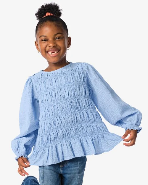 blouse enfant smock bleu