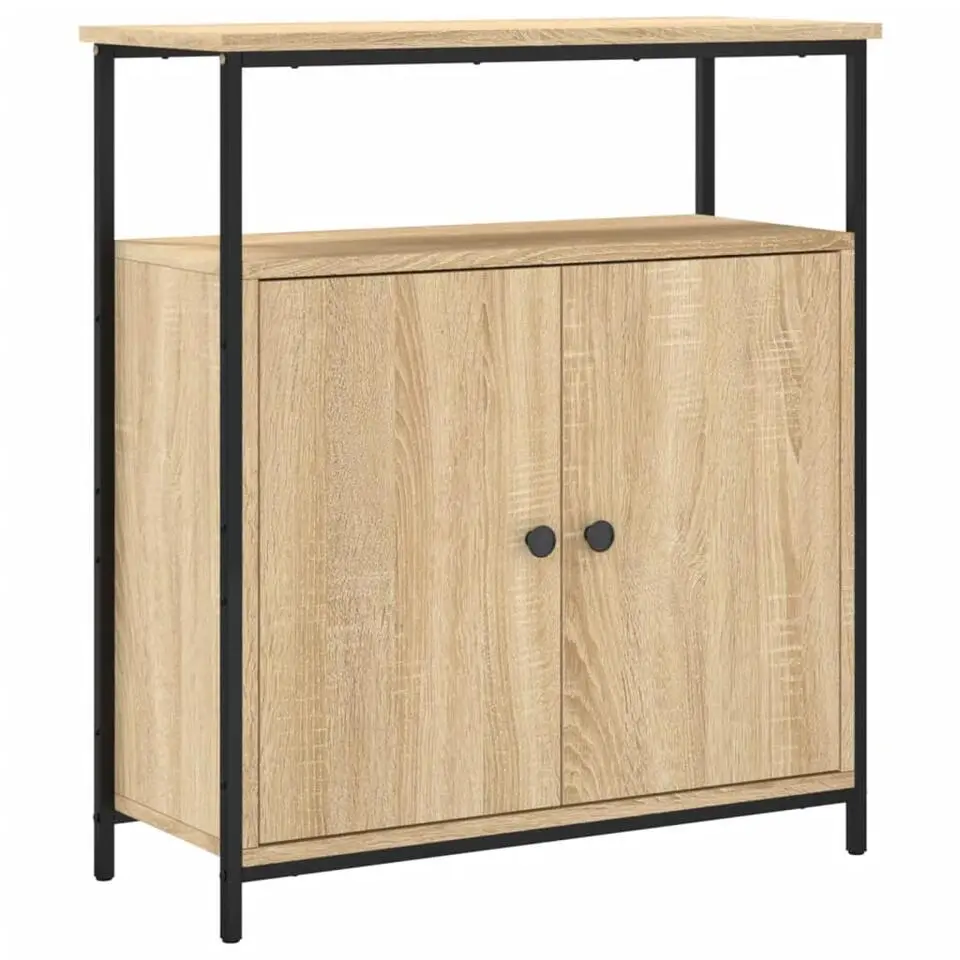 vidaXL - Dressoir met 1 plank 2 deuren - Sonoma eiken - Hout -70x30x80 cm