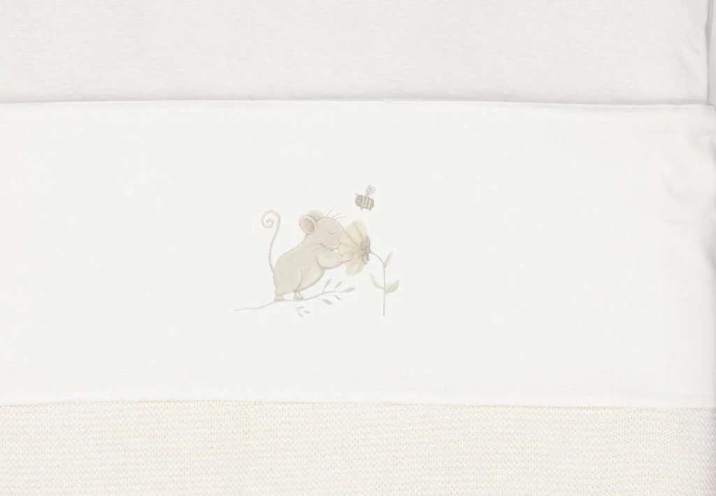 baby wieglaken 75x100cm Dreamy Mouse Ivory