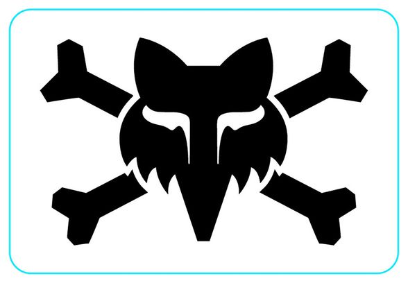 Sticker Fox Victory Logo 3'' Blanc