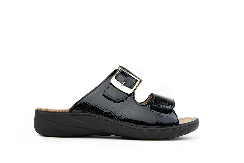 Solidus Slipper Wellness Schwarz Lack