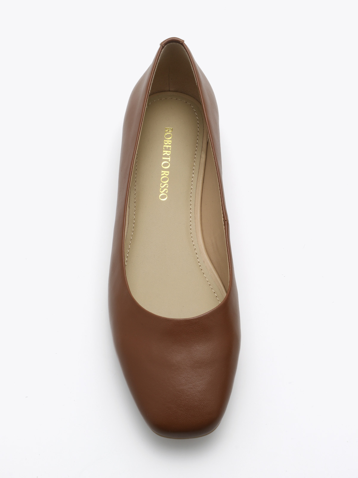 Trieste Ballerina Leather Cognac - Trapes Sko