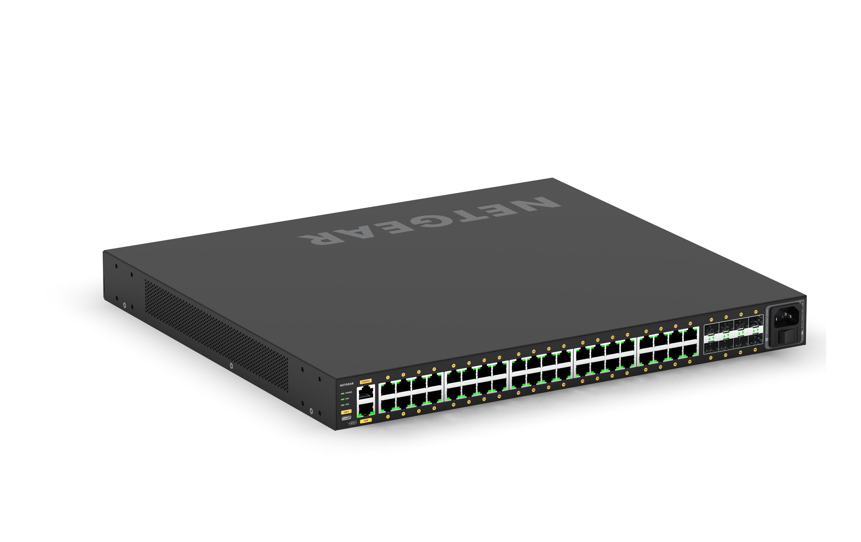 PoE+ Switch AV Line M4250-40G8XF-PoE+ 48 Port<br>NETGEAR AV Line M4250-40G8XF-PoE+ 40x1G PoE+ 960W und 8xSFP+ Managed Switch (GSM4248PX)