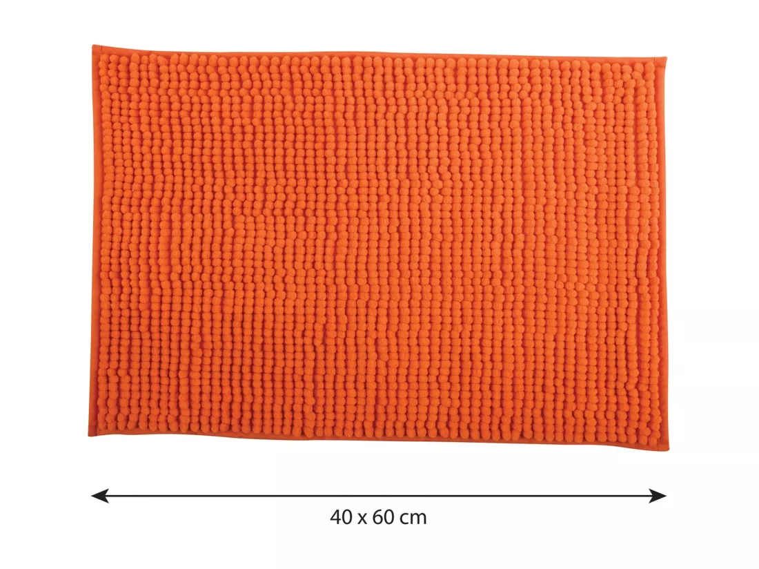 MSV Microfibre Not-Slip Bathroom Carpet in Orange Couleur 40 x 60 cm
