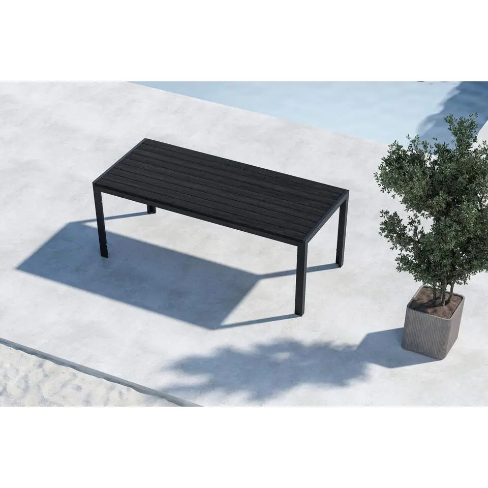 Svea - Farid tuintafel - 205 x 90 x 74 cm - zwart
