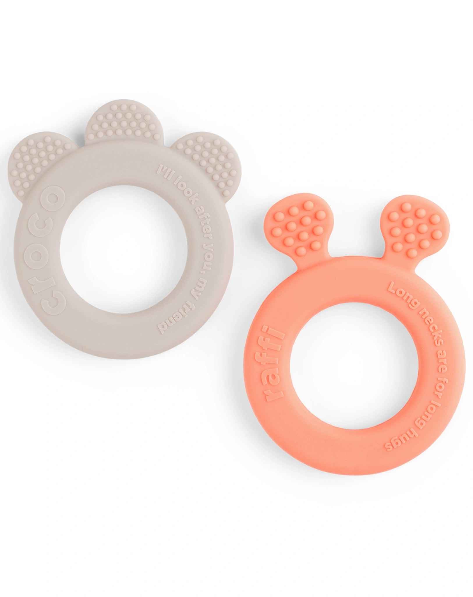 Beißring DEER FRIENDS 2er Pack in sand/koralle