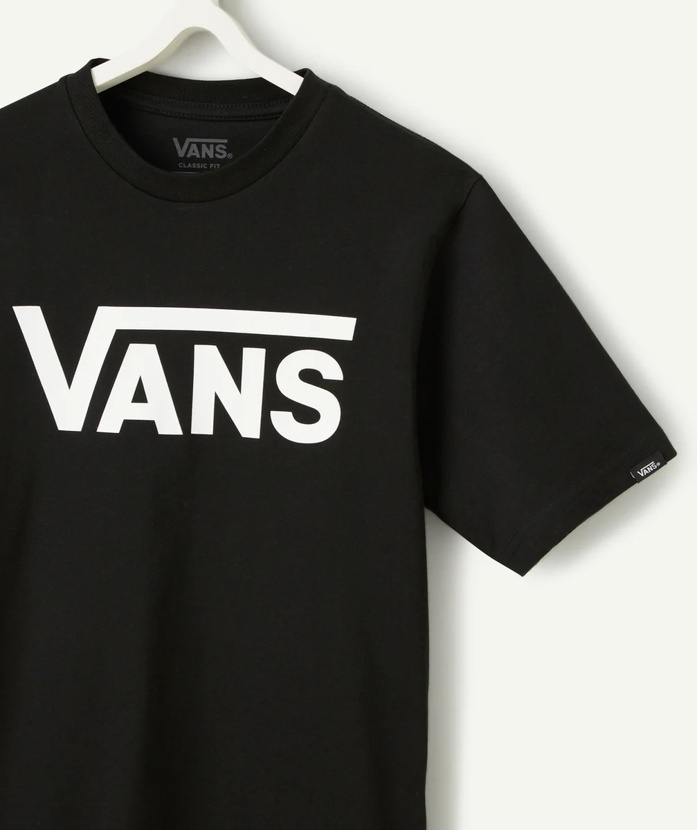 VANST-SHIRT VANS CLASSIC JUNIOR NOIR AVEC LOGO BLANC