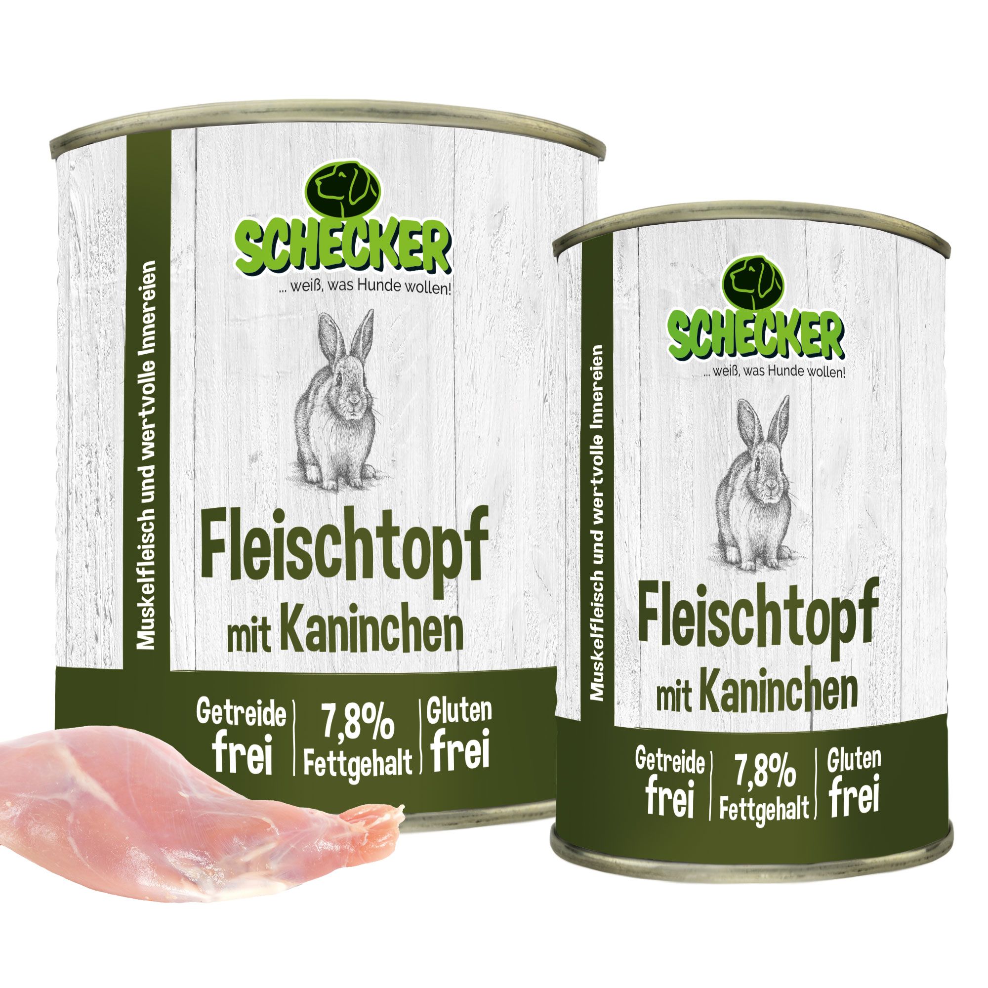Schecker Fleischtopf mit Kaninchen - getreidefrei - glutenfrei - in Deutschland herstellt