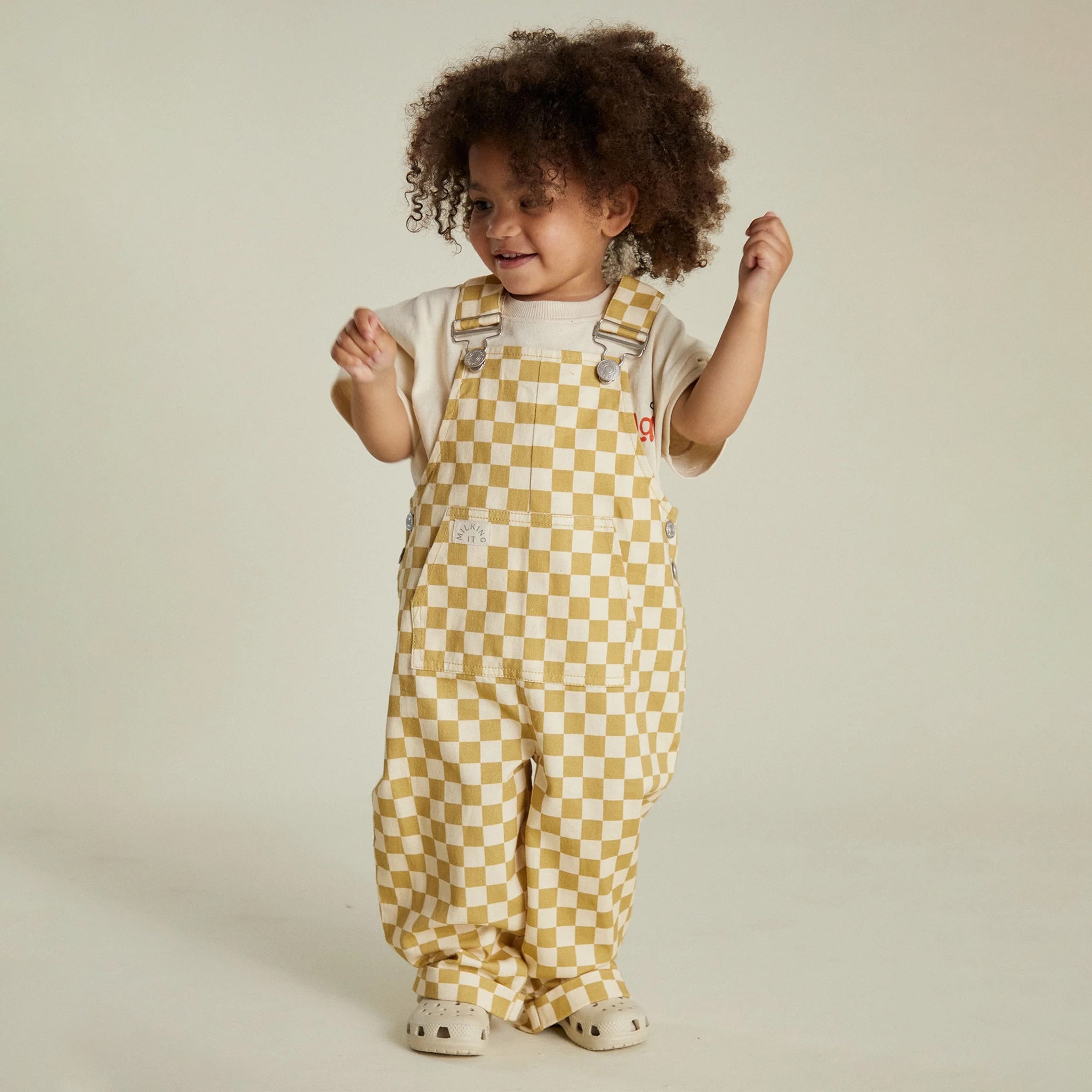 Latzhose Cecile Checkerboard Ochre