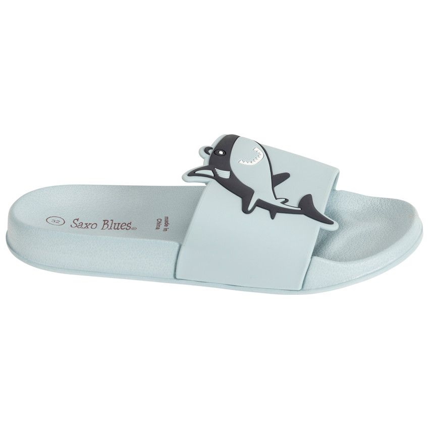 Mules à bride requin pour garçon avec lanière selon l'âge - Bleu