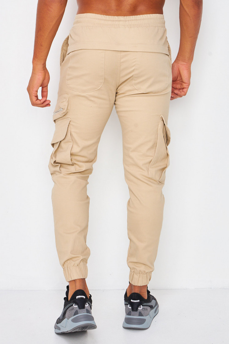 Joggerpant beige cargo