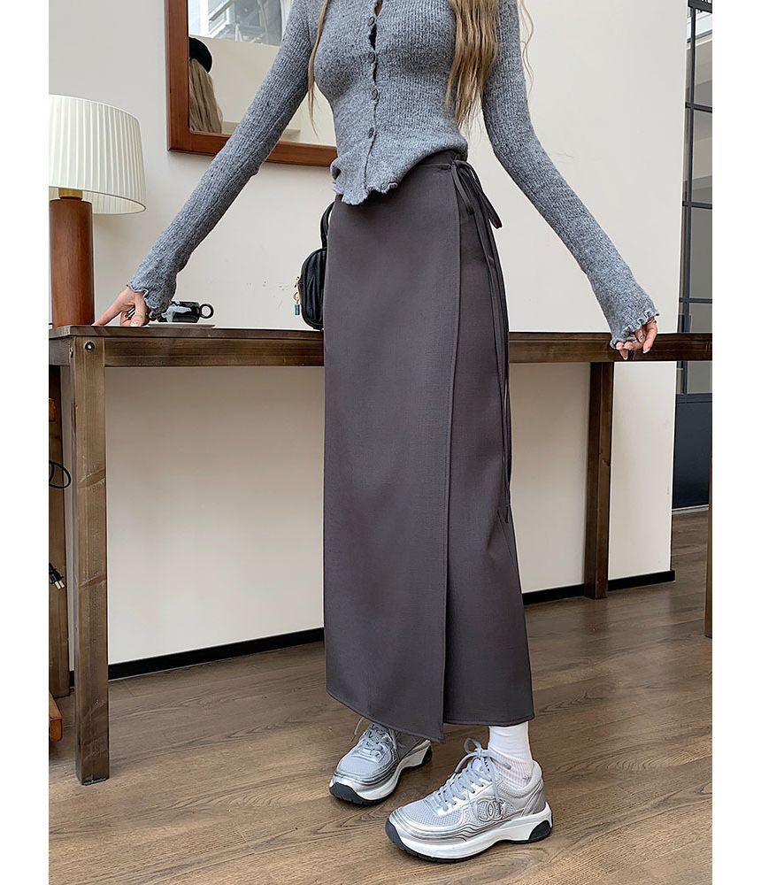 Auboi - Hoge taille effen maxi H-lijn rok