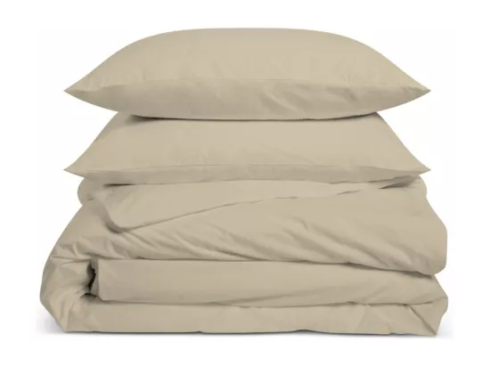 Parure de lit unie 100% Percale de coton - Lin - 220x240cm
