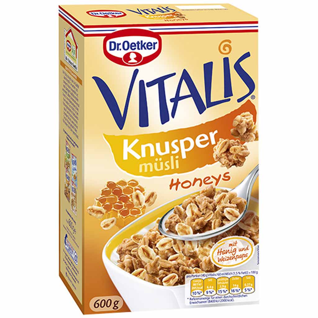 Dr.Oetker VITALIS Knusper Müsli Honeys 600g MHD:30.11.25