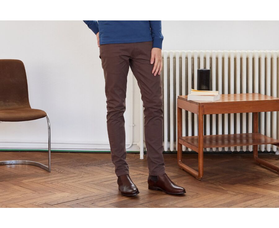 Pantalon 5 poches homme Chocolat - KARSON
